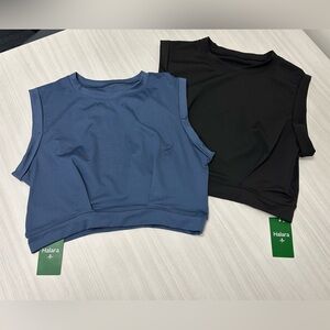 HALARA Blue and Black Crop Tops (Two-Pack)